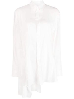 Yohji Yamamoto asymmetric spread-collar shirt - White