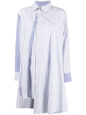 Yohji Yamamoto asymmetric striped cotton shirt - White