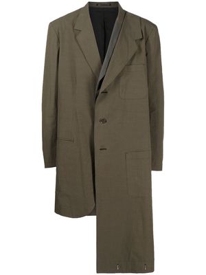 Yohji Yamamoto asymmetric tailored coat - Green