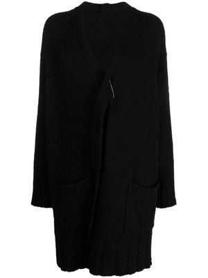 Yohji Yamamoto asymmetric V-neck cardi-coat - Black