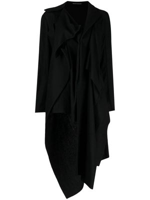 Yohji Yamamoto asymmetric wool jacket - Black