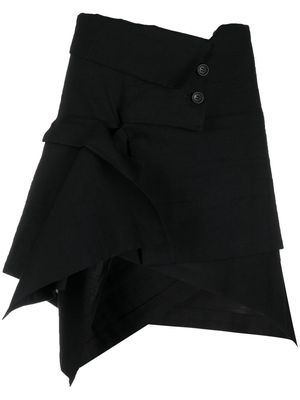 Yohji Yamamoto asymmetric wrap mini skirt - Black