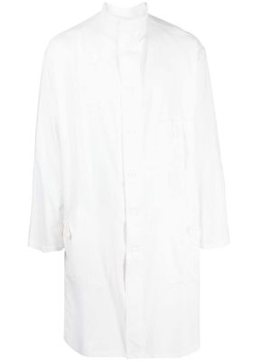 Yohji Yamamoto band-collar shirt jacket - White