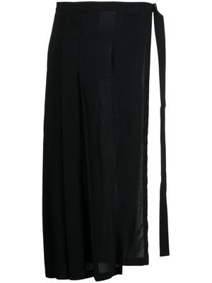 Yohji Yamamoto belted straight skirt - Black