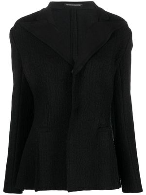 Yohji Yamamoto bouclé-design single-breasted blazer - Black