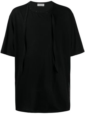 Yohji Yamamoto button-detail cotton T-shirt - Black