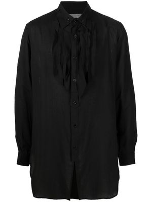 Yohji Yamamoto button-down ruffled shirt - Black