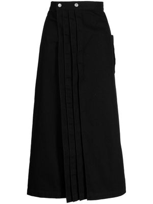 Yohji Yamamoto button-fastening cotton skirt - Black