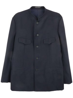 Yohji Yamamoto button-fastening wool jacket - Blue