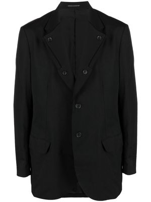 Yohji Yamamoto button-lapel detail blazer - Black