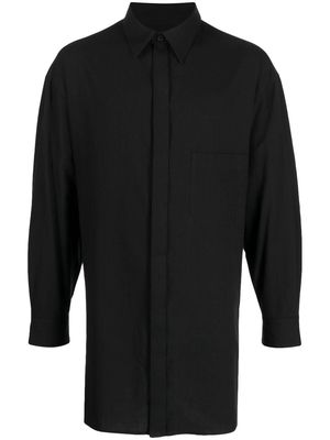 Yohji Yamamoto button-up cotton shirt - Black