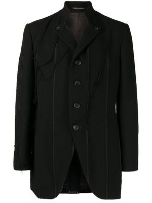 Yohji Yamamoto button-up long-sleeve blazer - Black