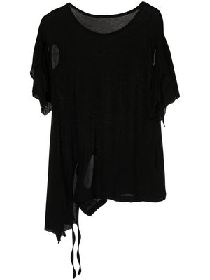 Yohji Yamamoto cape-sleeve T-shirt - Black