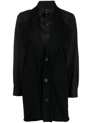 Yohji Yamamoto cardigan-effect long-sleeved shirt - Black