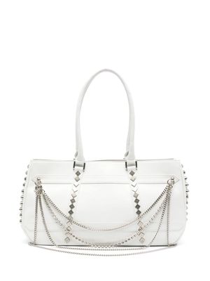 Yohji Yamamoto chain-detail leather shoulder bag - White