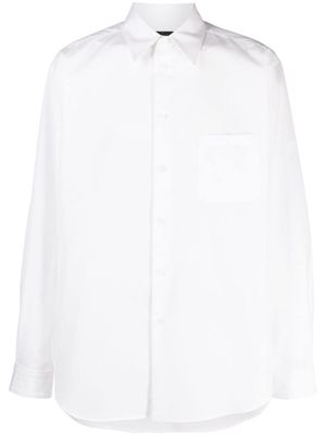 Yohji Yamamoto chest-pocket long-sleeved shirt - White