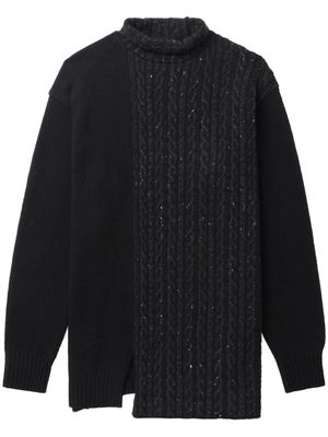 Yohji Yamamoto chunky-knit high-neck jumper - Black