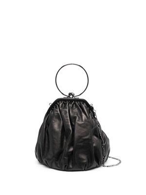 Yohji Yamamoto Clasp Drape leather tote bag - Black