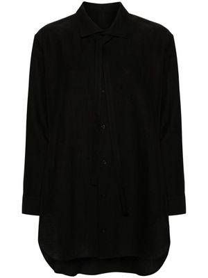 Yohji Yamamoto classic-collar cotton blend shirt - Black