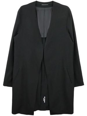 Yohji Yamamoto collarless open-front coat - Black