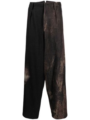 Yohji Yamamoto colour-block panelled trousers - Brown