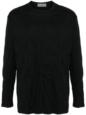 Yohji Yamamoto creased long-sleeved T-shirt - Black