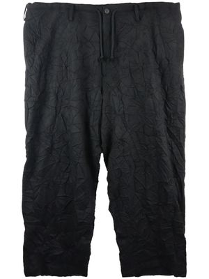 Yohji Yamamoto crinkled wool-blend shorts - Black