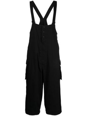 Yohji Yamamoto cropped sleeveless cotton overall - Black