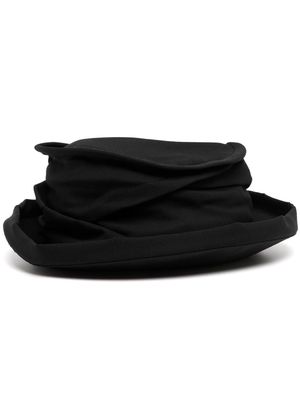 Yohji Yamamoto curved narrow brim wool hat - Black