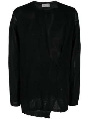 Yohji Yamamoto cut-out long-sleeve jumper - Black