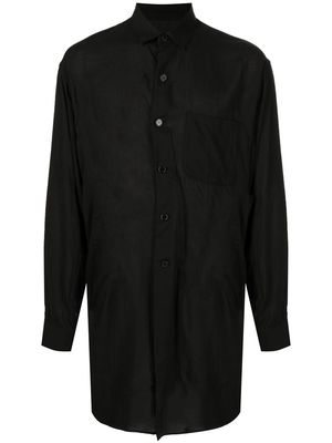 Yohji Yamamoto dart-detailed long-sleeved shirt - Black