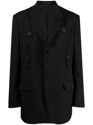 Yohji Yamamoto decorative-buttons wool blazer - Black
