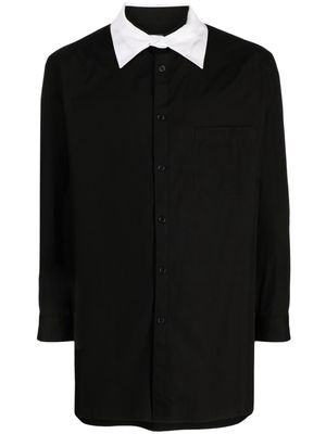 Yohji Yamamoto detachable contrasting-collar shirt - Black