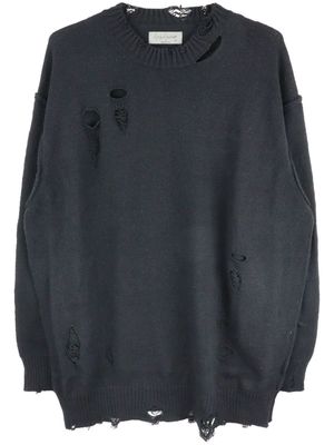 Yohji Yamamoto distressed cotton jumper - Black