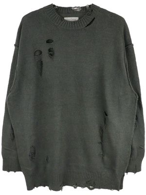 Yohji Yamamoto distressed cotton jumper - Grey