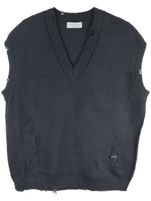 Yohji Yamamoto distressed knit vest - Black