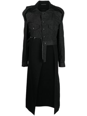 Yohji Yamamoto Docking single-breasted coat - Black