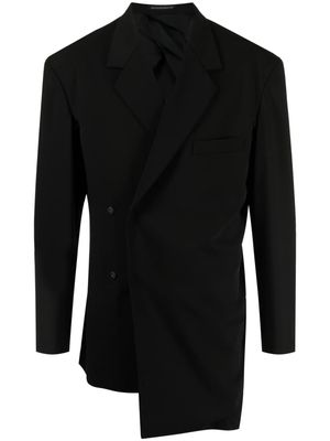 Yohji Yamamoto double-breasted draped-design blazer - Black