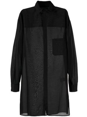 Yohji Yamamoto double-collar long shirt - Black