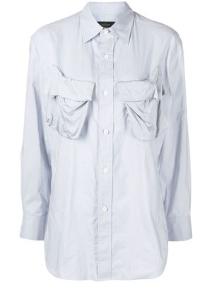 Yohji Yamamoto drape-pocket shirt - Blue