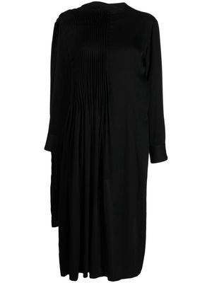 Yohji Yamamoto draped asymmetric midi dress - Black