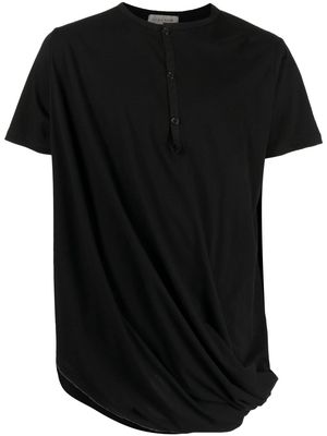 Yohji Yamamoto draped-design asymmetric T-shirt - Black