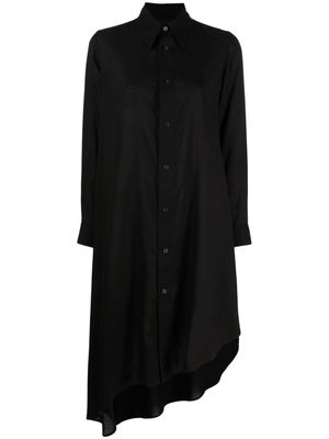 Yohji Yamamoto draped-detail asymmetric dress - Black