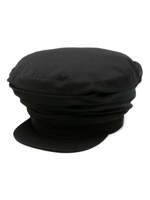 Yohji Yamamoto draped wool peaked beret - Black