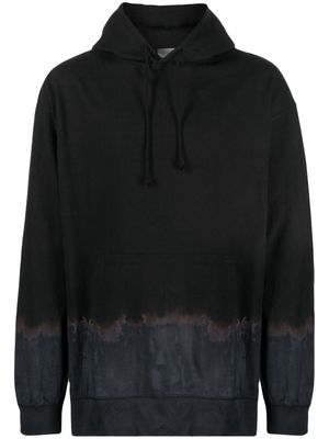 Yohji Yamamoto drawstring-hood long-sleeve hoodie - Black