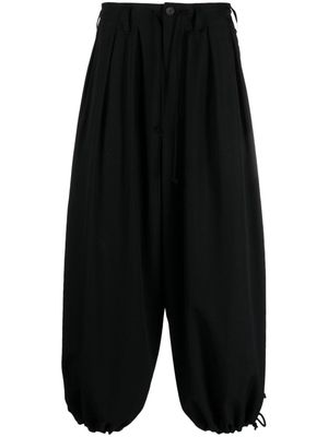 Yohji Yamamoto drawstring wide-leg trousers - Black