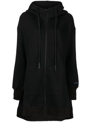 Yohji Yamamoto drawstring zip-up hoodie - Black