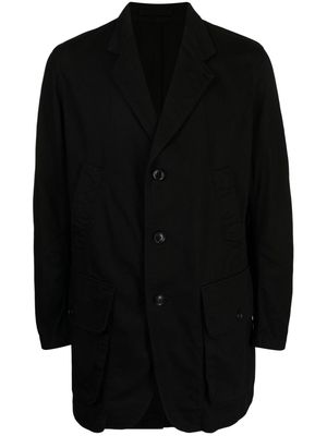 Yohji Yamamoto Drill single-breasted twill jacket - Black