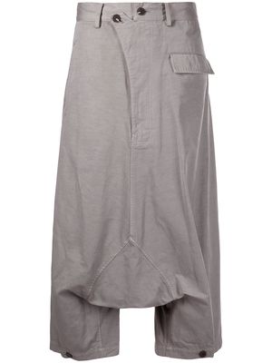 Yohji Yamamoto drop-crotch cropped trousers - Grey
