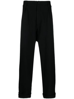 Yohji Yamamoto drop-crotch loose-fit trousers - Black